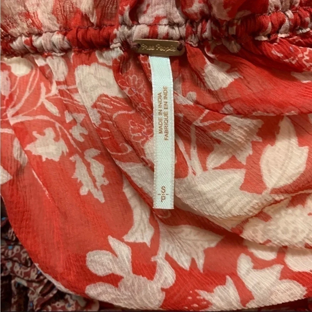 Free People Floral Hendrix Boho Blouse Sz. S EUC